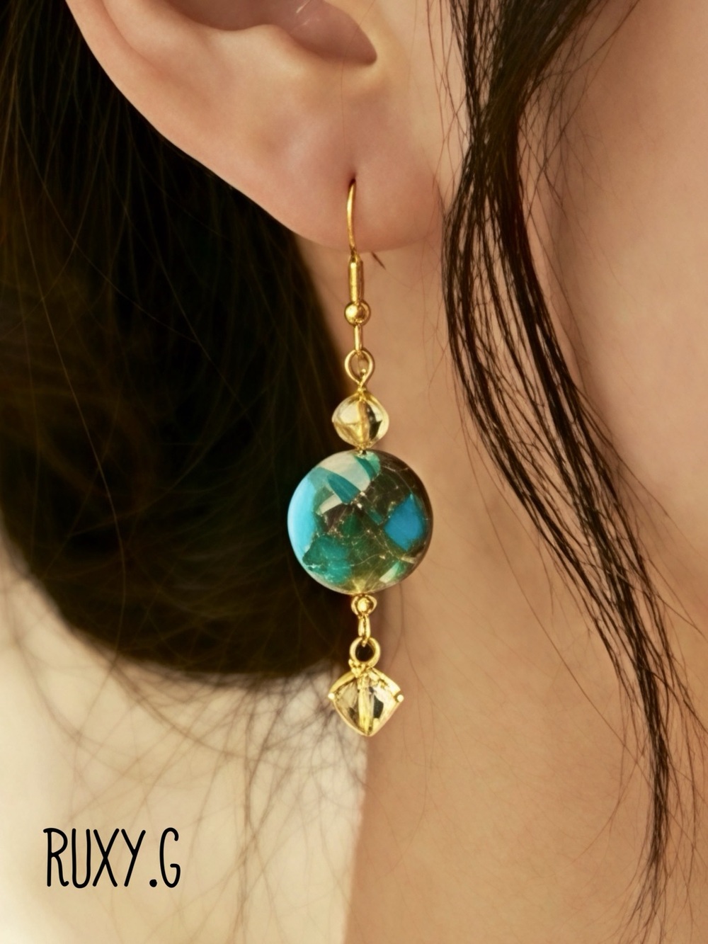 Swarovski and Stone Earrings